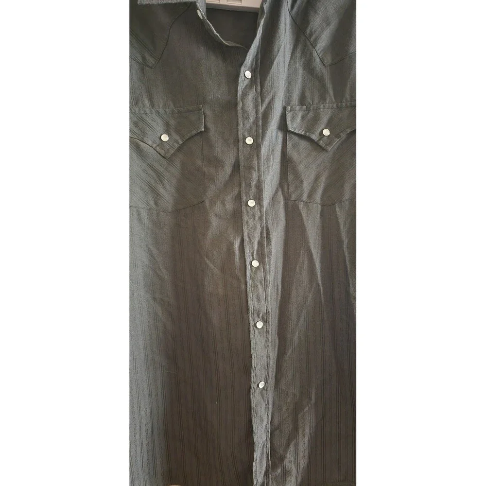 Ely Cattleman Shirt Mens Large Black Pearl Snap Western Cowboy Button Up A500 - Picture 4 of 10